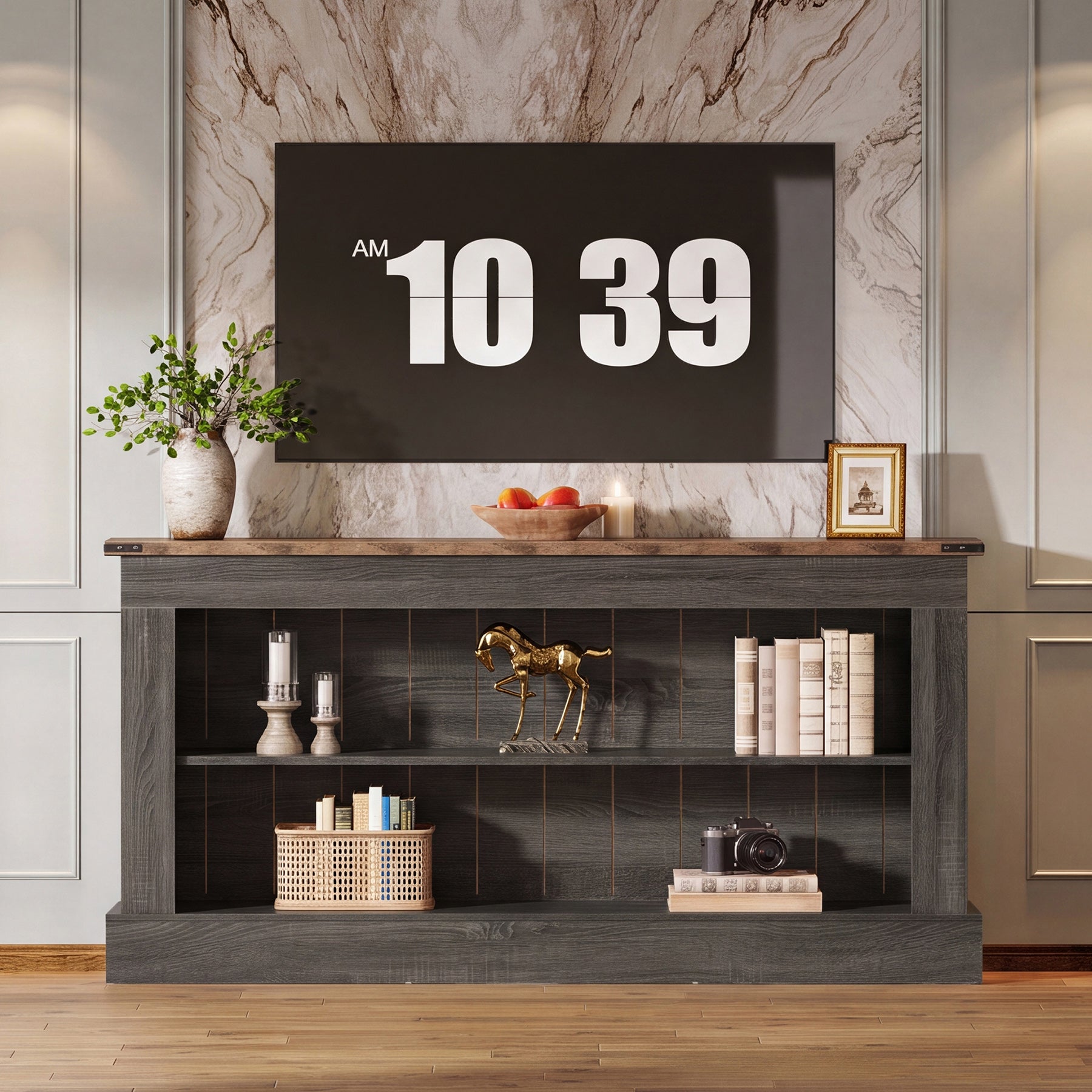 63" Tv Stand, Modern Entertainment Center Media Console For 75" Tv