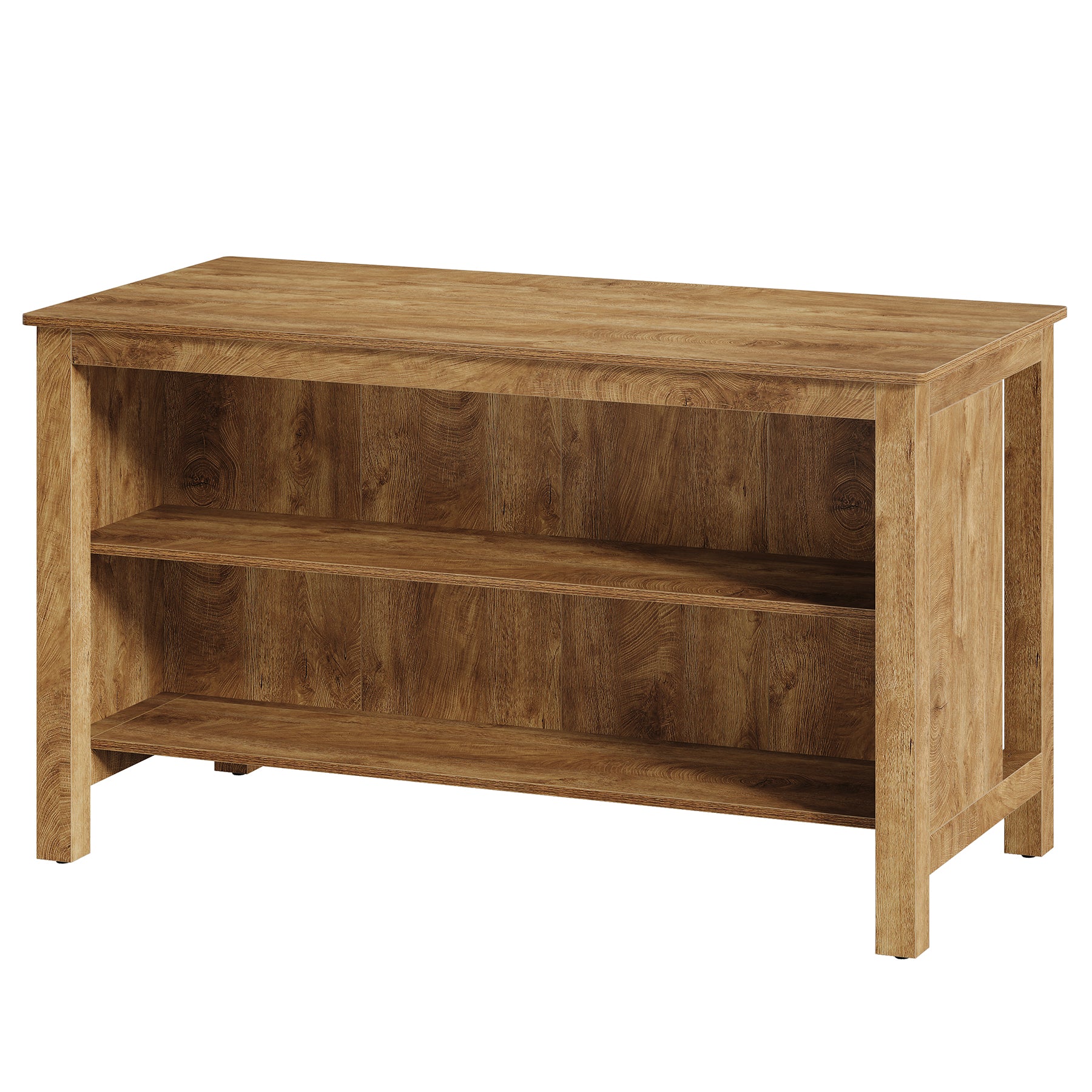 3-Tier Home Bar Table Unit, 59" Counter Height Pub Table with Storage Shelves