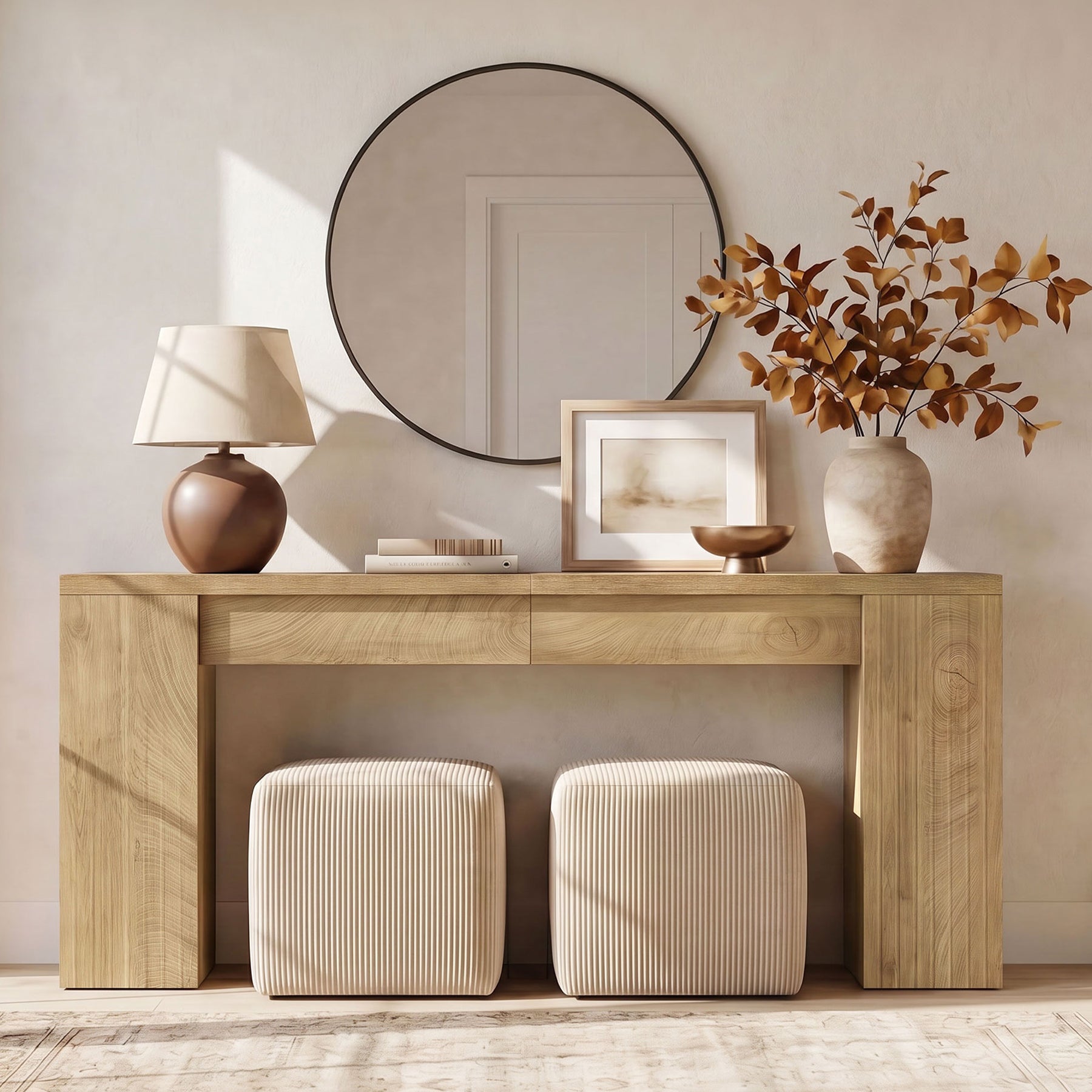 79" Extra Long Console Table, Narrow Sofa Table for Behind Couch, Fluted Entryway Table for Living Room & Hallway