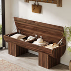 55" Farmhouse Storage Bench, Shoe Bench with Flip-Top Storage