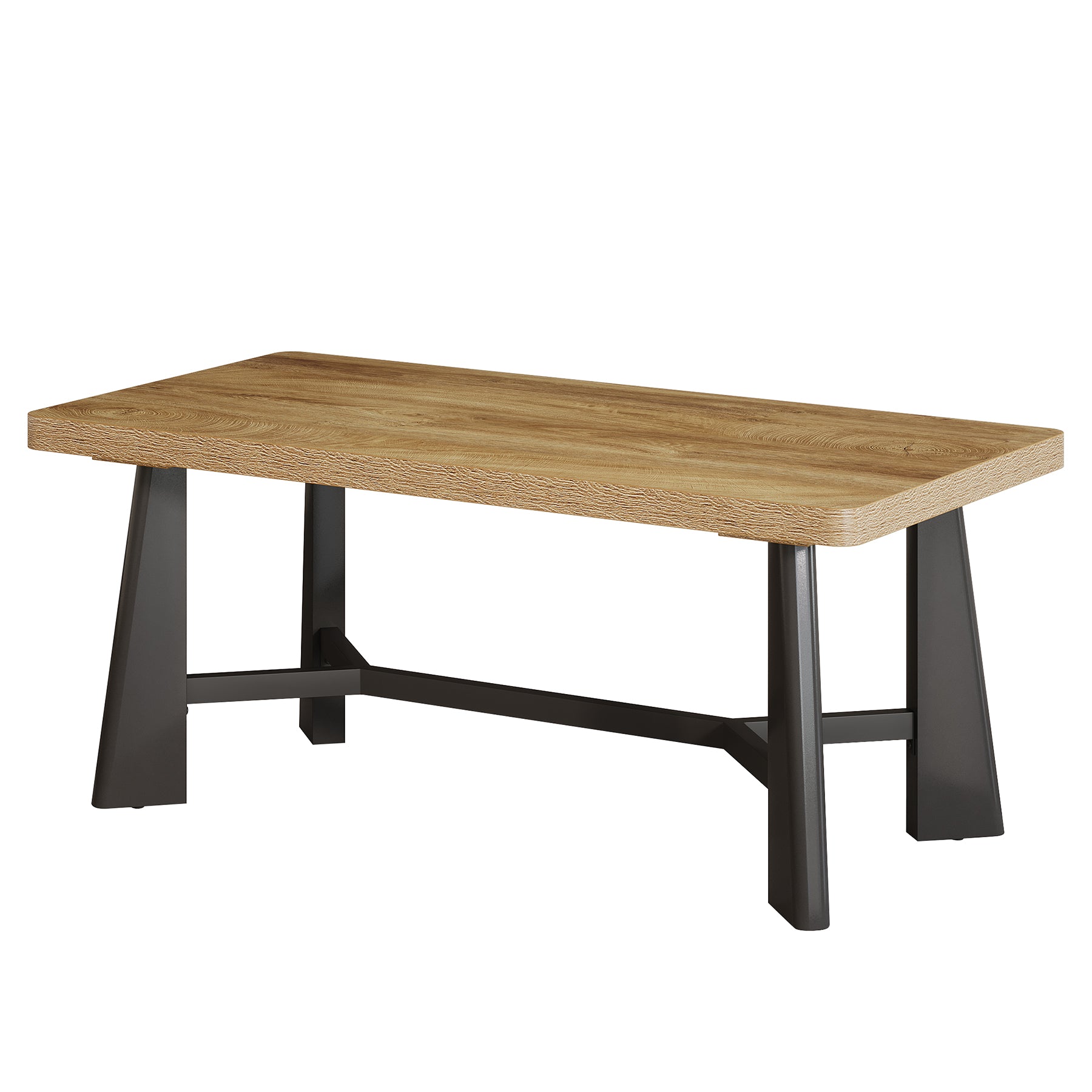 47.24" Rectangular Coffee Table, Farmhouse Industrial Center Table For Living Room