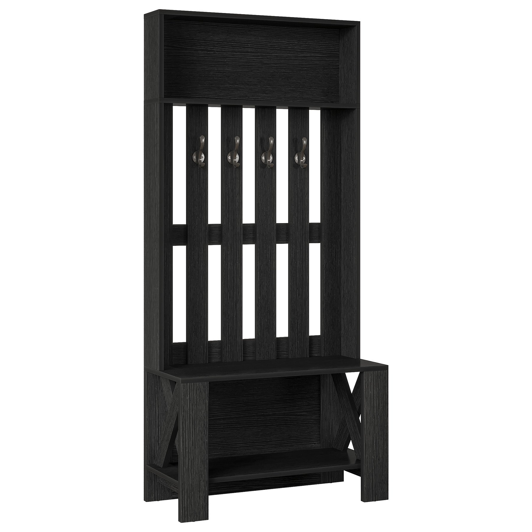 70.8" Freestanding Hall Tree, Coat Rack with Shoe Bench and Hooks