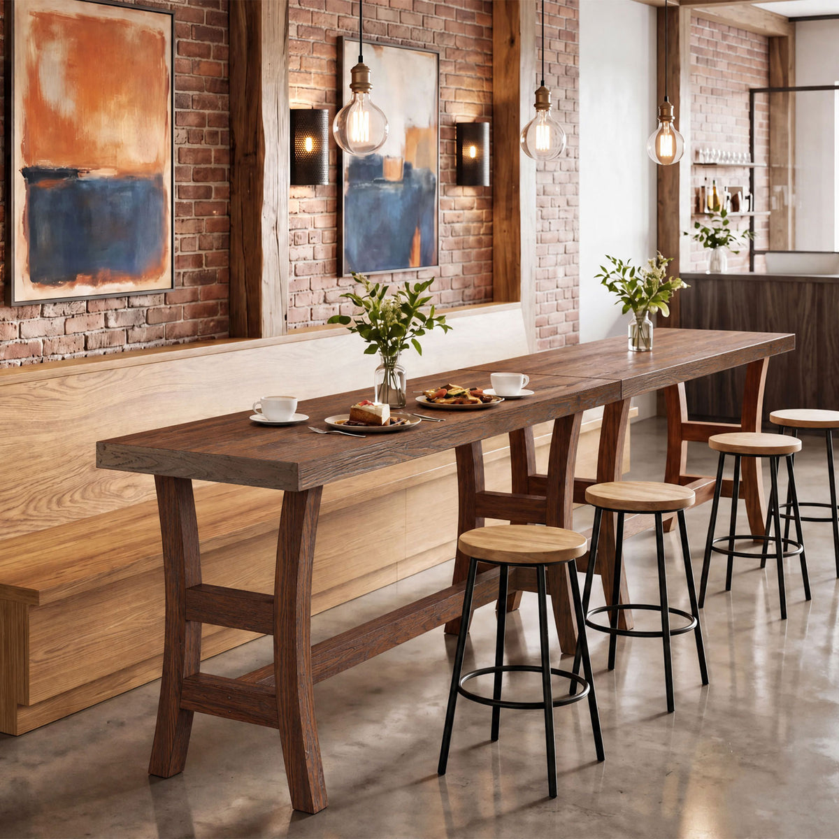 Tribesigns 63-Inch Bar Table, Solid Wood Counter Height Pub Table for Kitchen Dining Bistro (Without Chair)