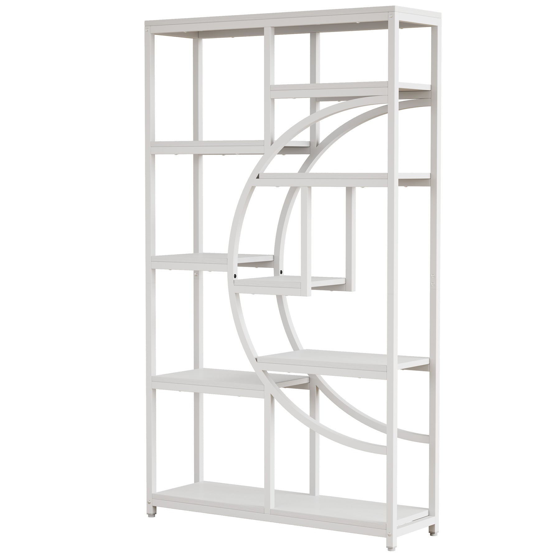 5-Tier Etagere Bookshelf, 68.9" Bookcase with 9 Open Shelves