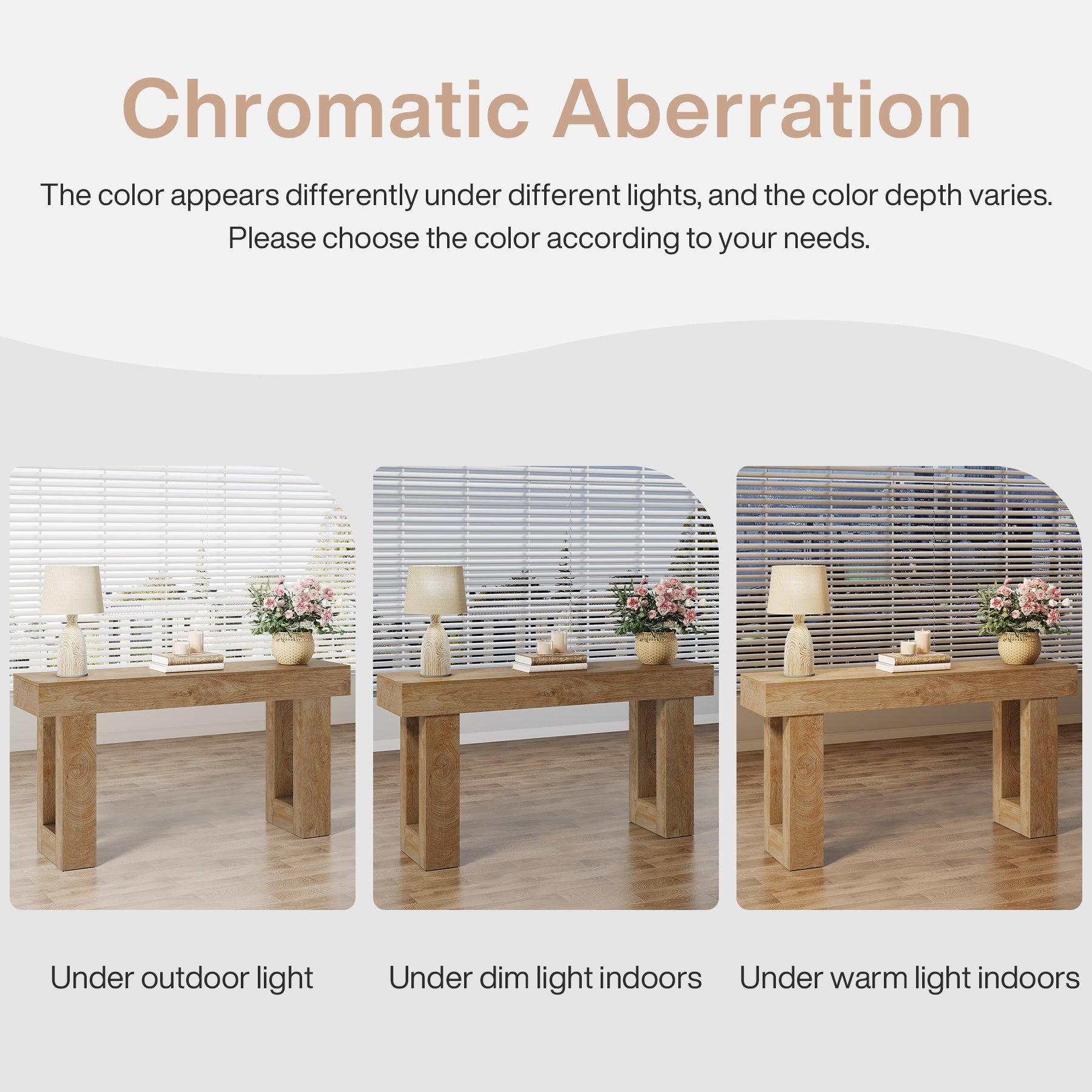 63" Console Table, Rectangular Sofa Table with Thick Legs Behind Couch