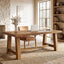 63" Farmhouse Computer Desk, Solid Wood Home Office Desk with Thick Tabletop