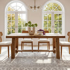 63" Solid Wood Dining Table, Rectangular Kitchen Table for 4-6 People