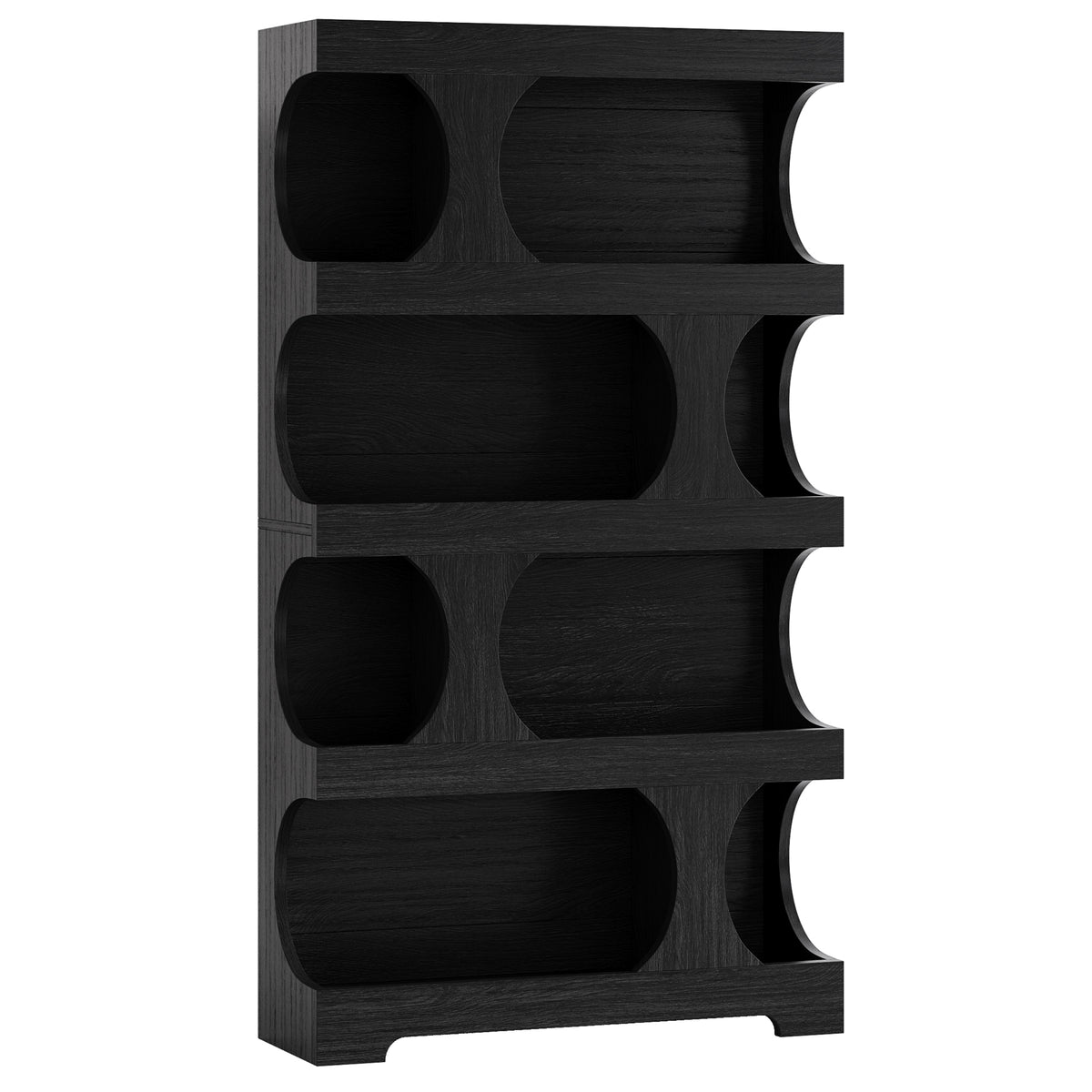 71" Bookshelf, 4-Tier S-Shaped Bookcase Freestanding Display Shelves