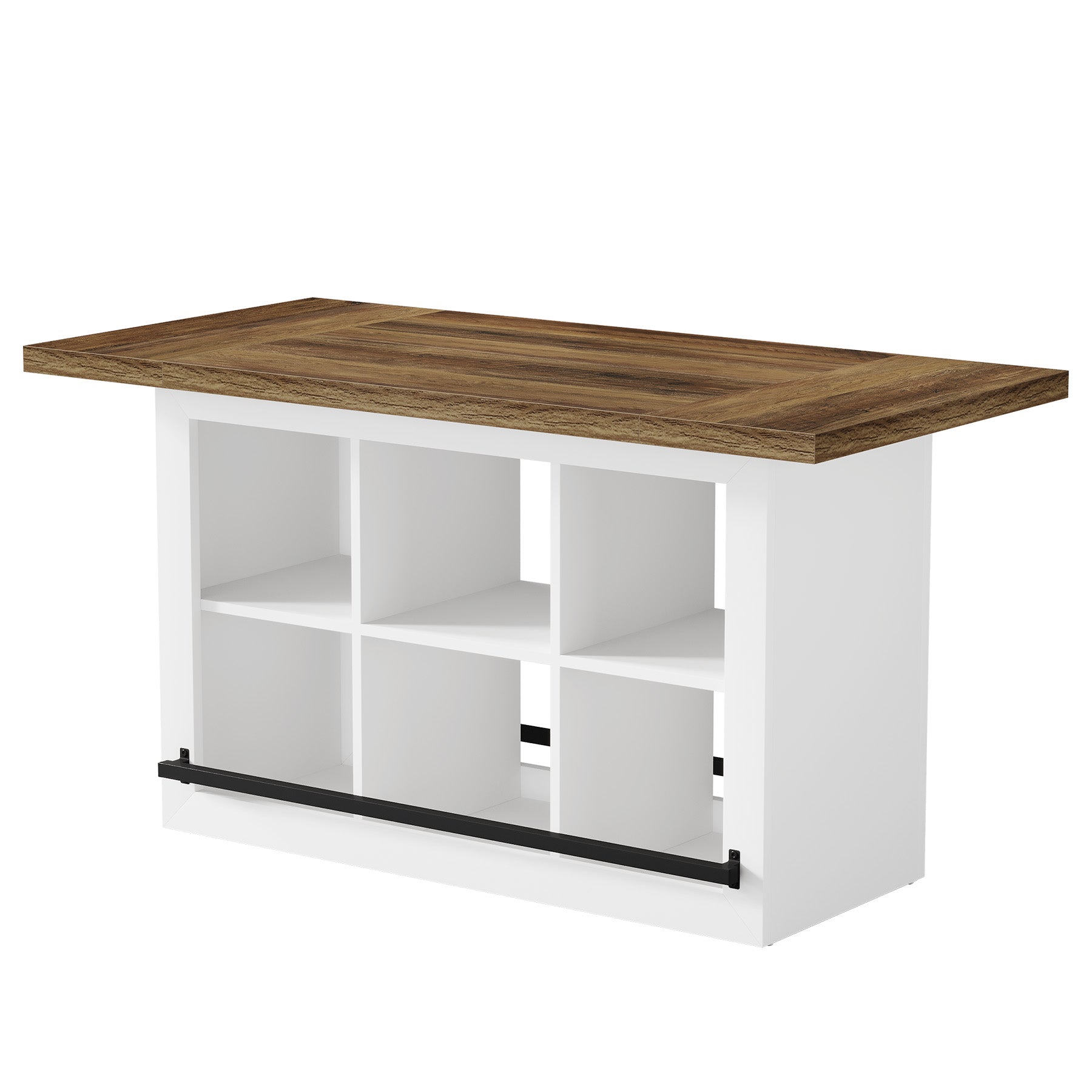 Kitchen Island, Counter Height Kitchen Coffee Bar Table with Storage