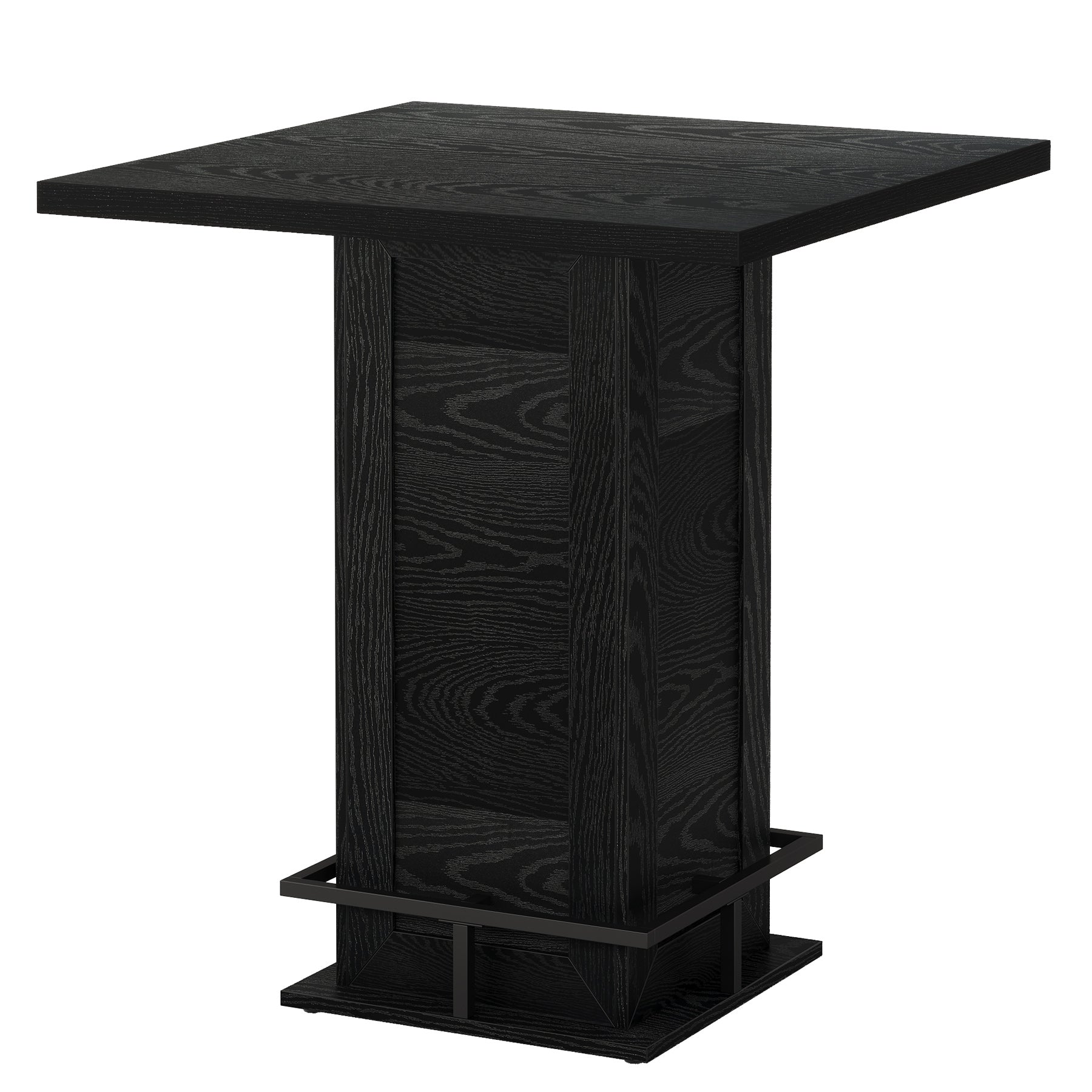 39" High Top Bar Table, Square Bistro Pub Cocktail Table