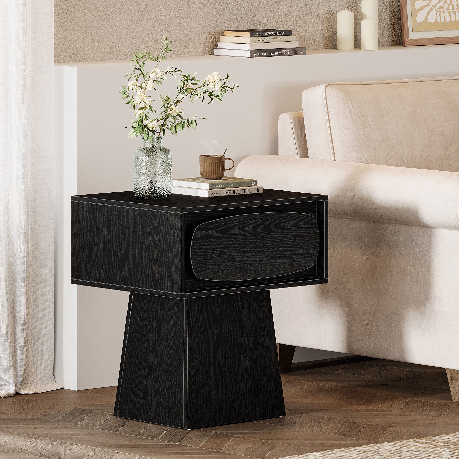 21.6" End Table, Small Side Table with Storage Drawer
