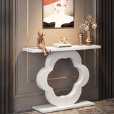 39.4" Console Table, Modern Entryway Sofa Table with Flower Cutout Base 3