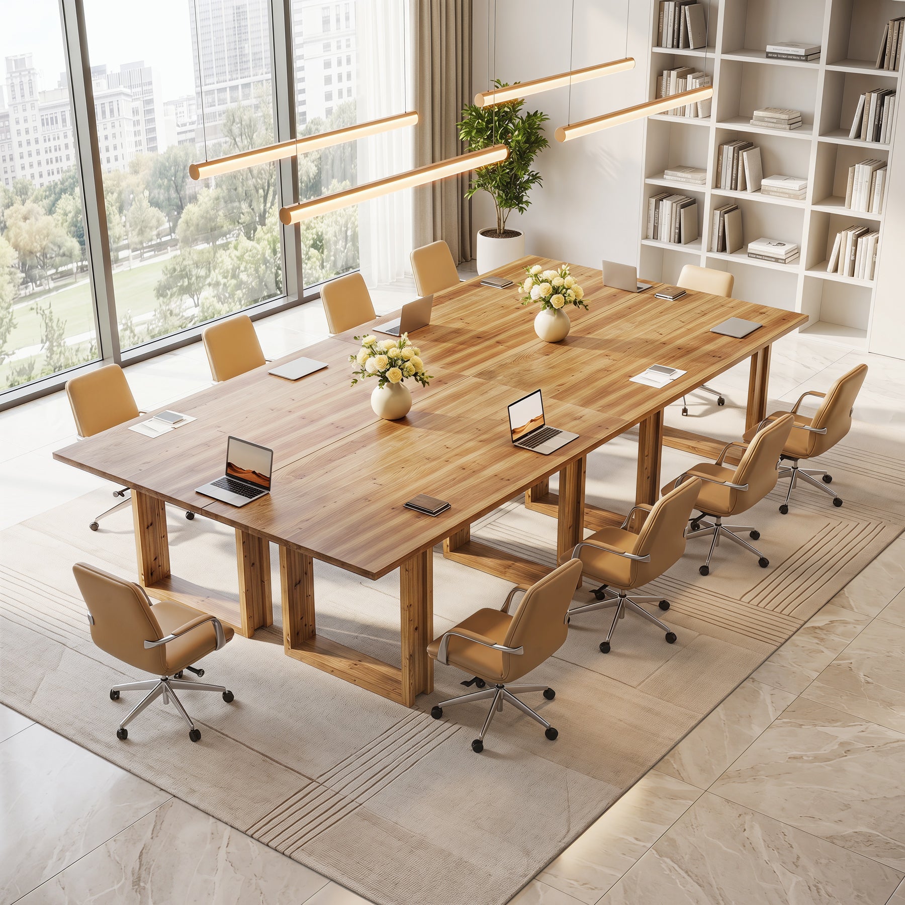 Tribesigns 63-Inch Executive Desk, Large Solid Wood Desk for Home Office