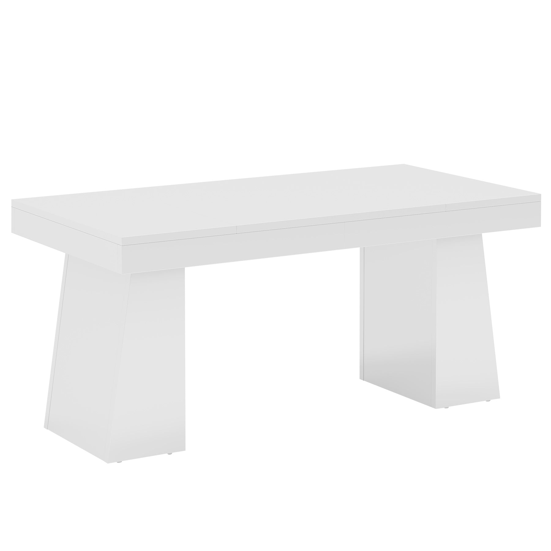 55" Executive Office Desk with Double Trapezoid Base, Modern Wooden Computer Desk for Home Office