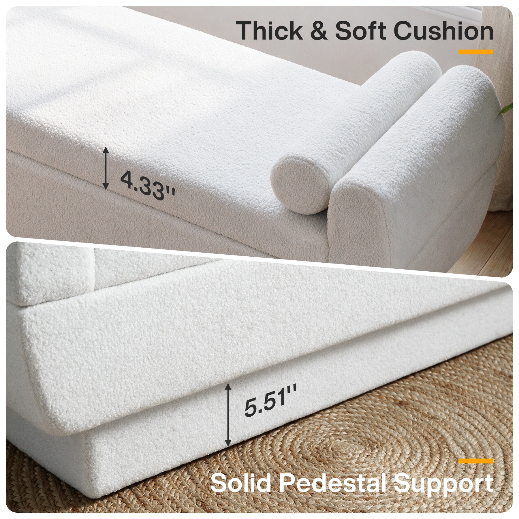 59.8-Inch Upholstered End of Bed Bench, Sherpa Entryway Bench