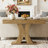 59" Narrow Farmhouse Console Table, Wooden Sofa Table with X-Frame Base for Entryway, Hallway, or Behind Couch 3