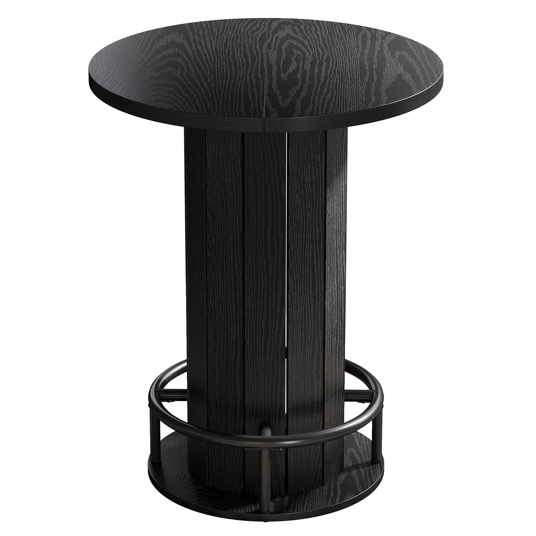 31" Bar Table, Round Bistro Pub Table with Footrest for Dining Coffee Cocktail(Only Table)
