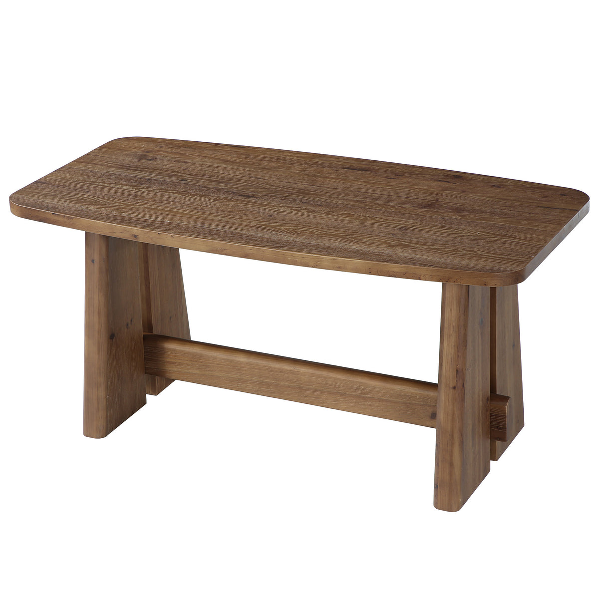 63" Farmhouse Solid Wood Dining Table for 4-6, Thick Top, Rectangular Kitchen Table