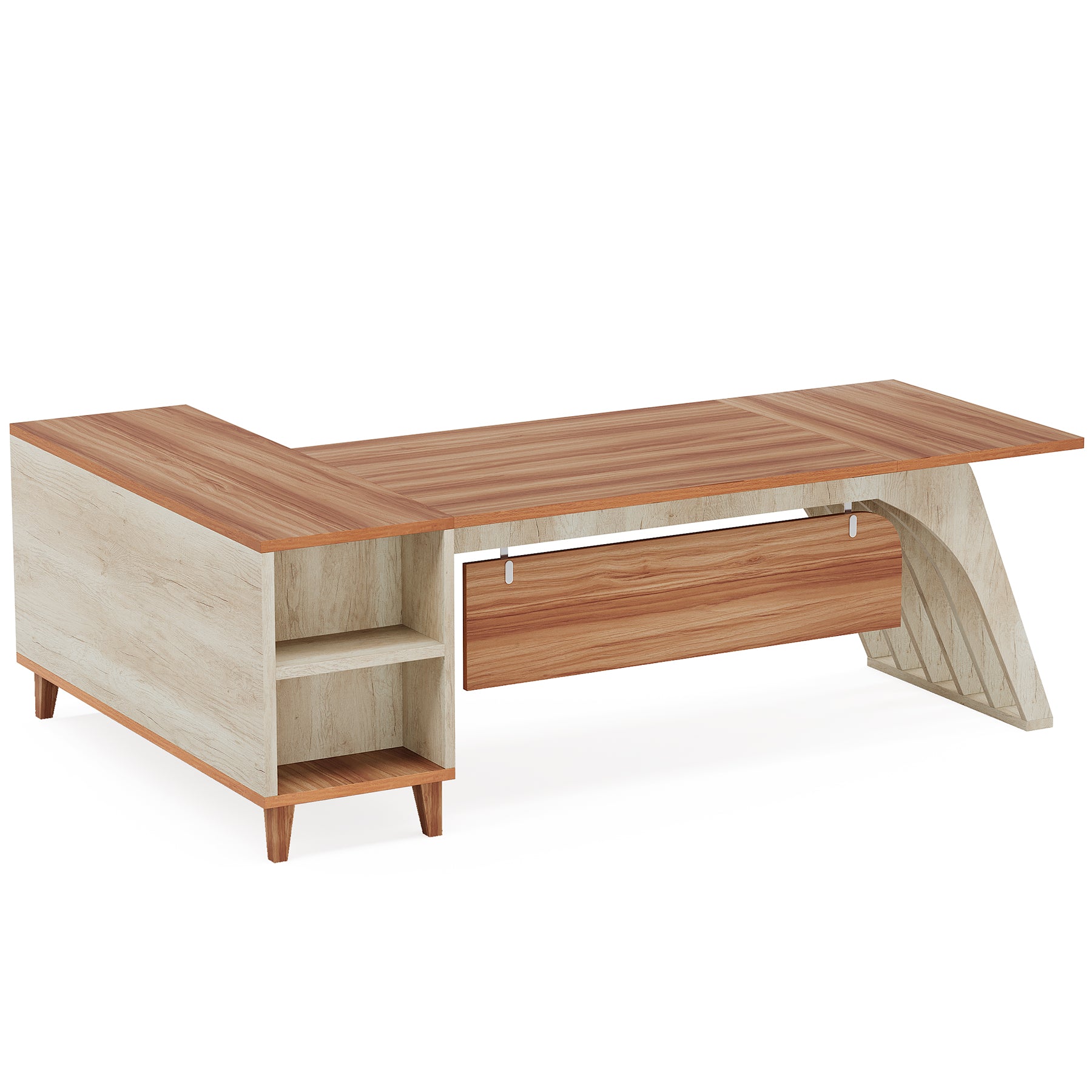 78.7" L-Shaped Executive Desk, Computer Desk Office Desk with File Cabinet