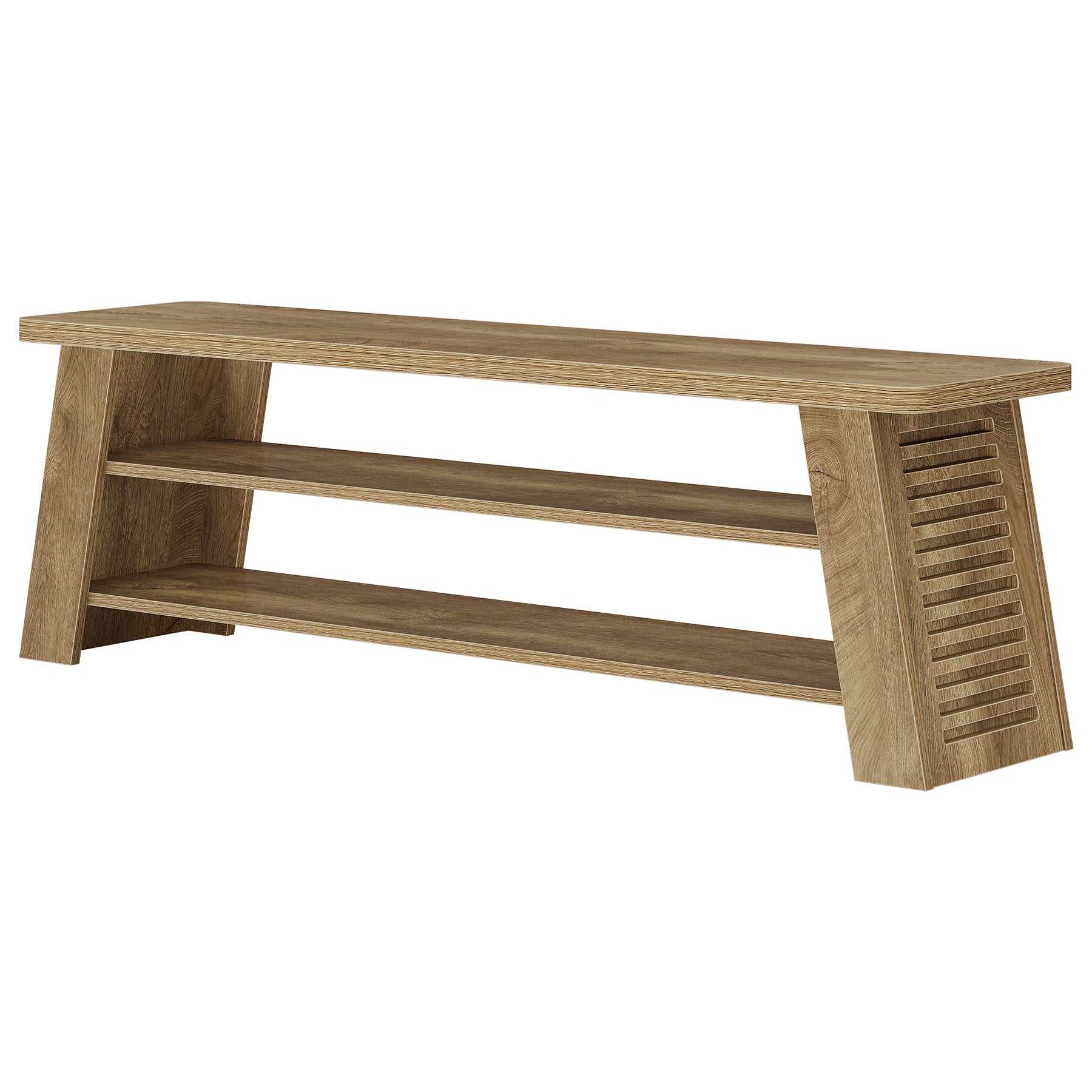 3-Tier Entryway Shoe Bench, 47" Dining Bench with Storage Shelves