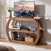 41" Farmhouse TV Stand for 55" TV, 3-Tier Solid Wood Small Entertainment Center, TV Console 3
