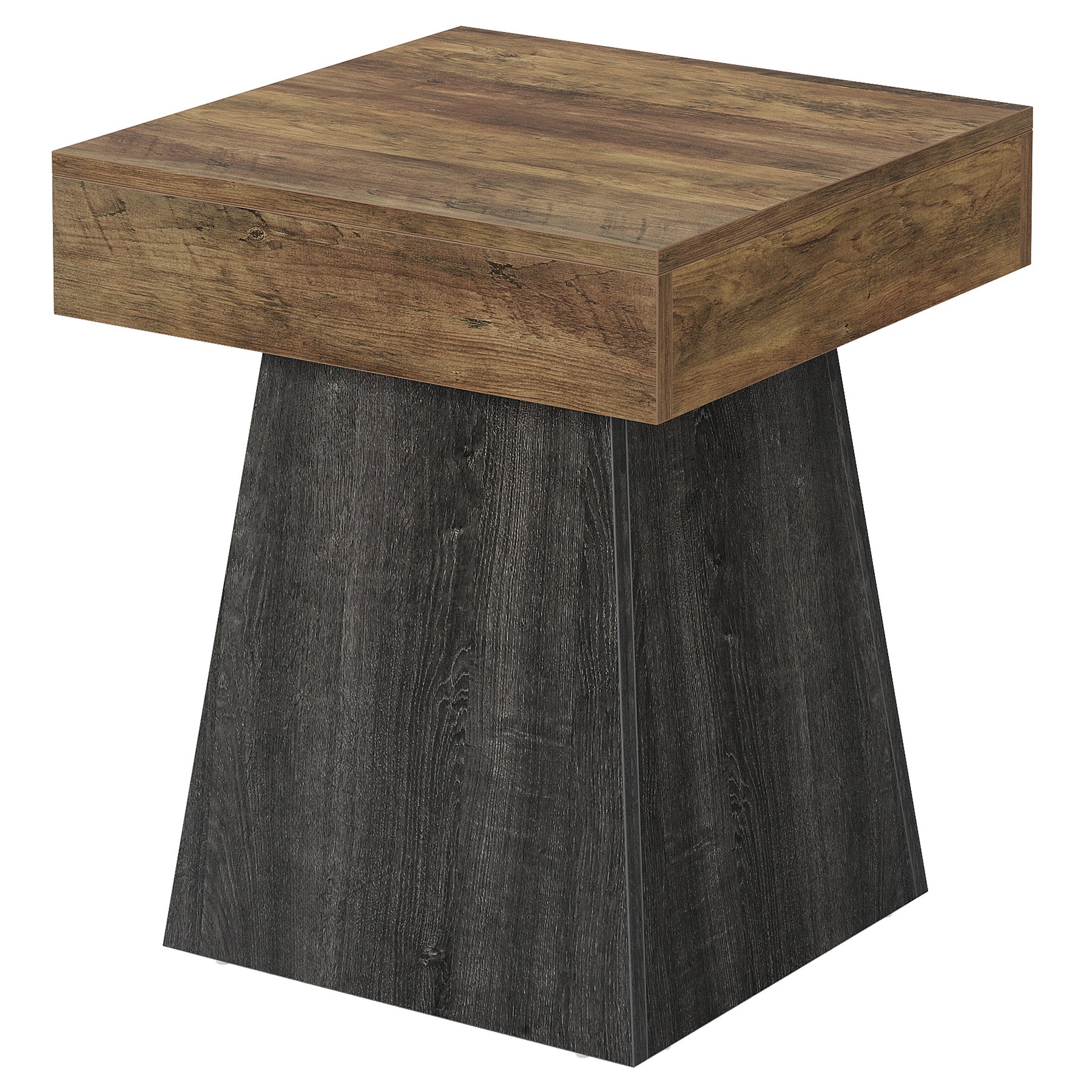 19.6" End Table, Square Side Table Small Nightstand with Wide Base