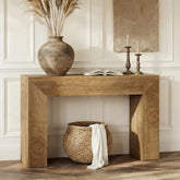 43.3" Entryway Console Table, Small Sofa Table with Fluted Design Behind Couch 3