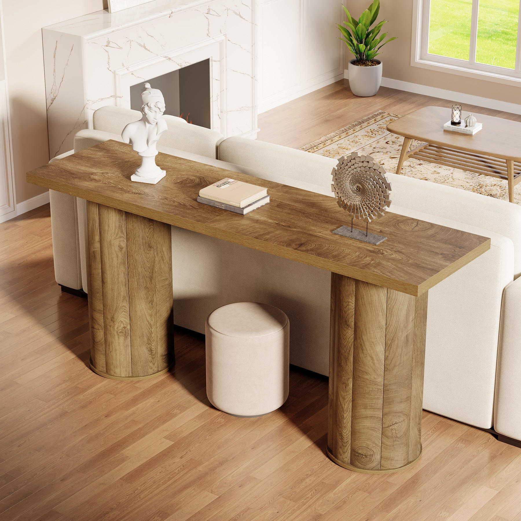 70.87" Console Table, Rectangular Sofa Entryway Table for Living Room