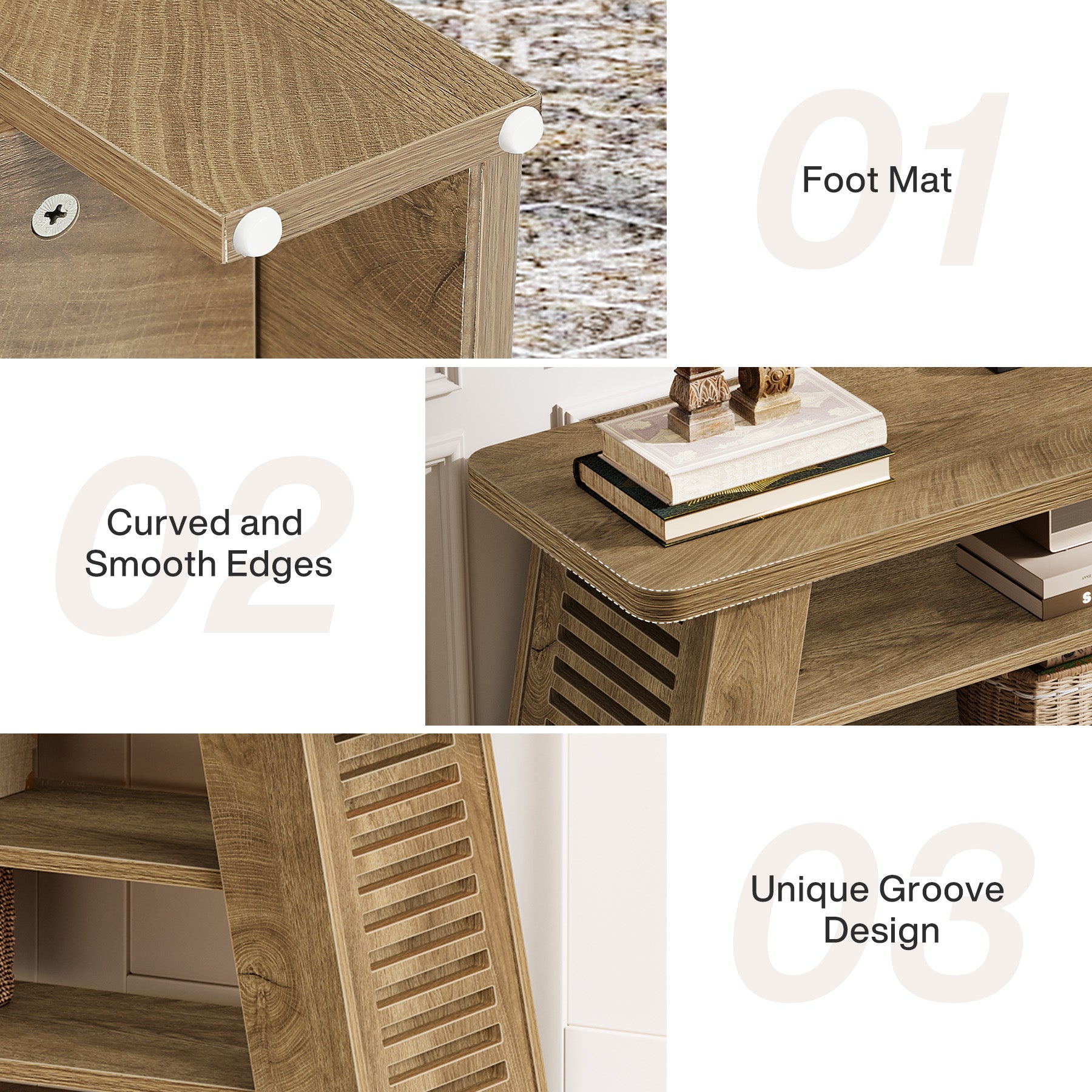 47" TV Stand for 60" TVs, 3-Tier Entertainment Media Center with Storage Shelves