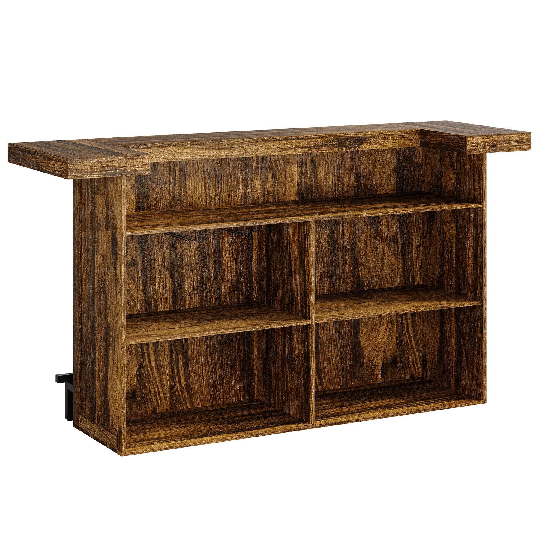 70.9" Bar Table, Modern Liquor Cabinet with 4-Tier Storage Shelves