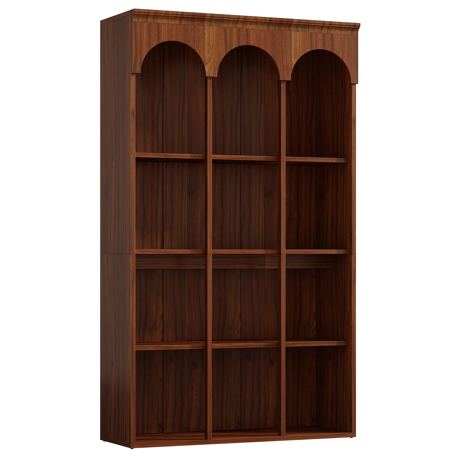 71" Tall Arched Bookshelf, 5-Tier Freestanding Bookcase Display Rack