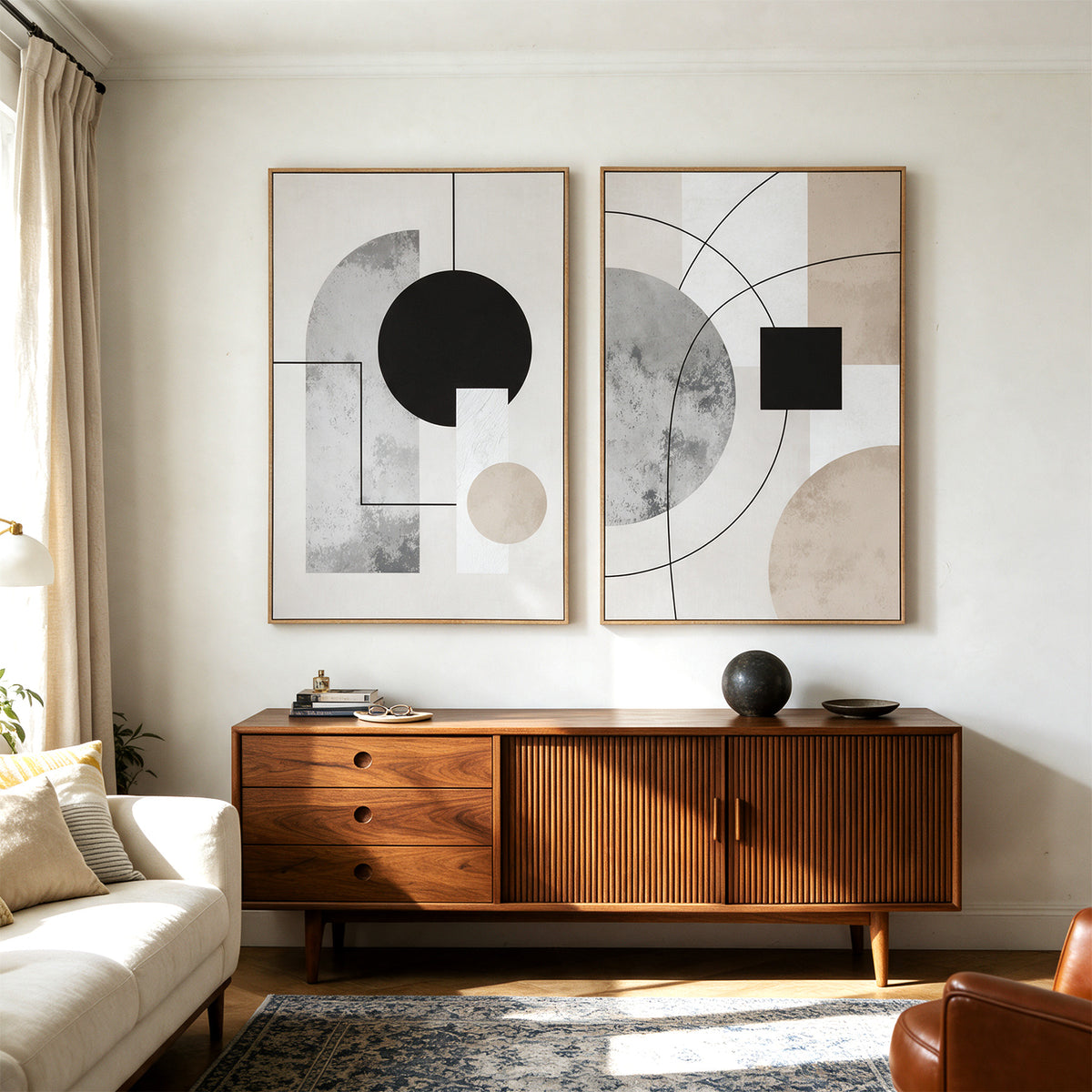 Large Wall Art Set of 2, 24x36 Framed Canvas Wall Decor for Living Room