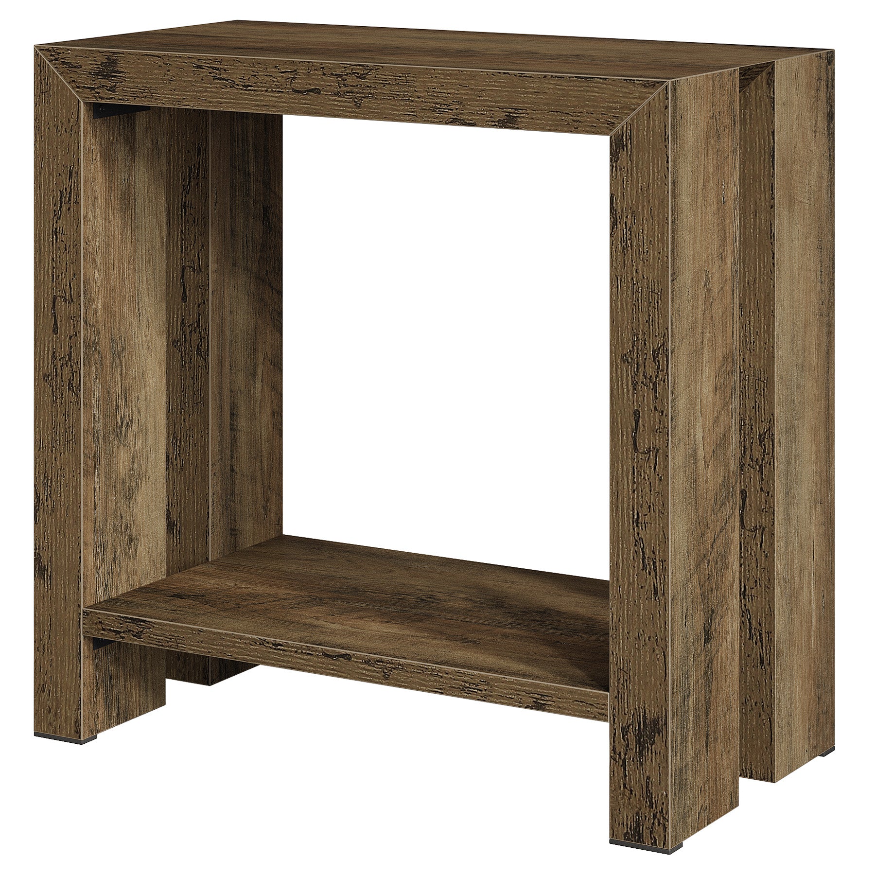2-Tier End Table, Narrow Side Table Accent Nightstand with Bottom Shelf