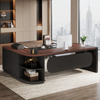 80" Executive Desk, L - Shaped Computer Desk with Storage Drawers Tribesigns