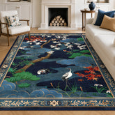 Floral Cherry Blossom Oriental Rug#Color_Blue 3