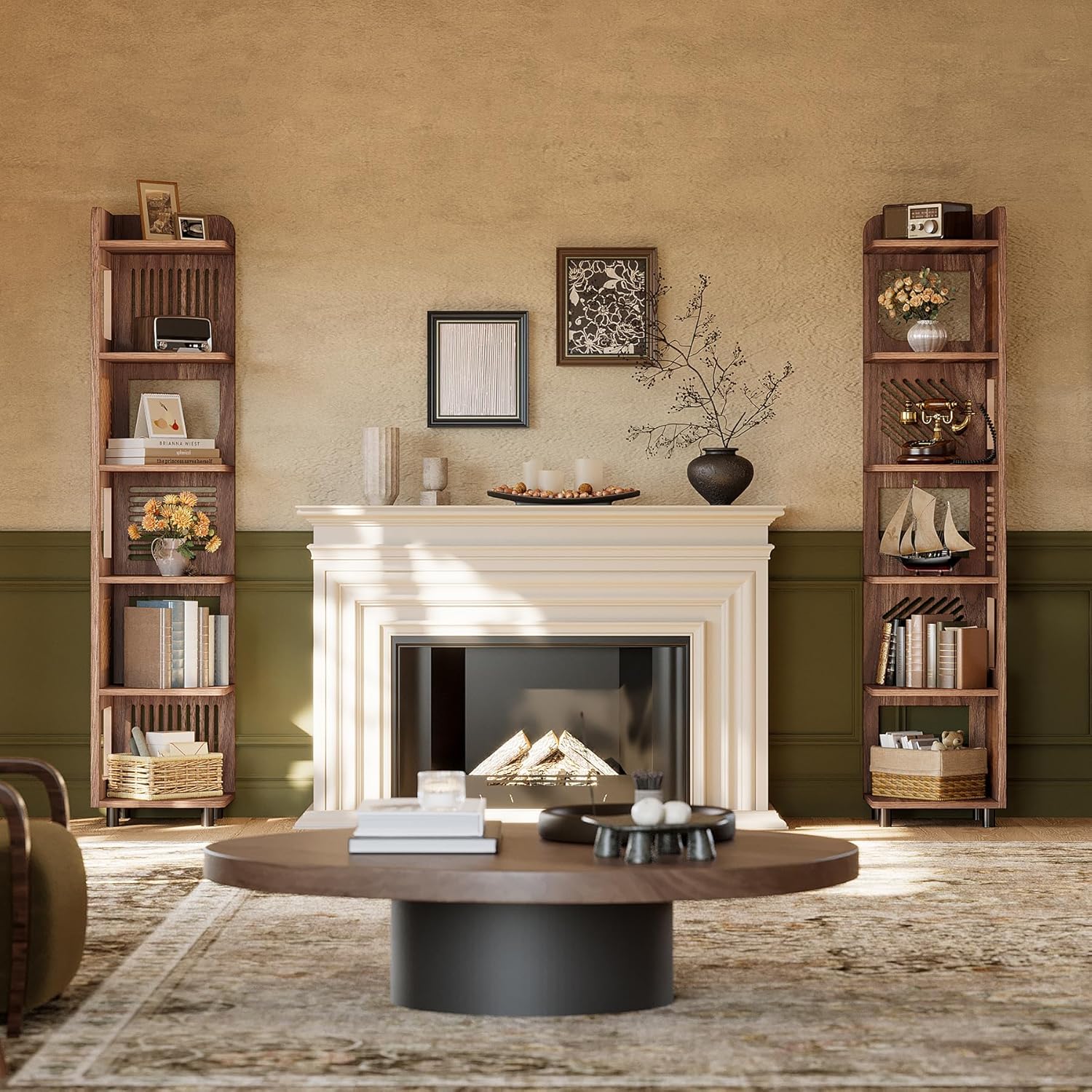 Tribesigns 6-Tier Corner Shelf, Tall Skinny Display Bookcase for Small Spaces