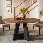 47" Round Dining Table for 4-6, Farmhouse Kitchen Table Table for Dining Room
