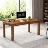 Solid Wood Computer Desk, 63" Home Office Desk with Sturdy Legs 3