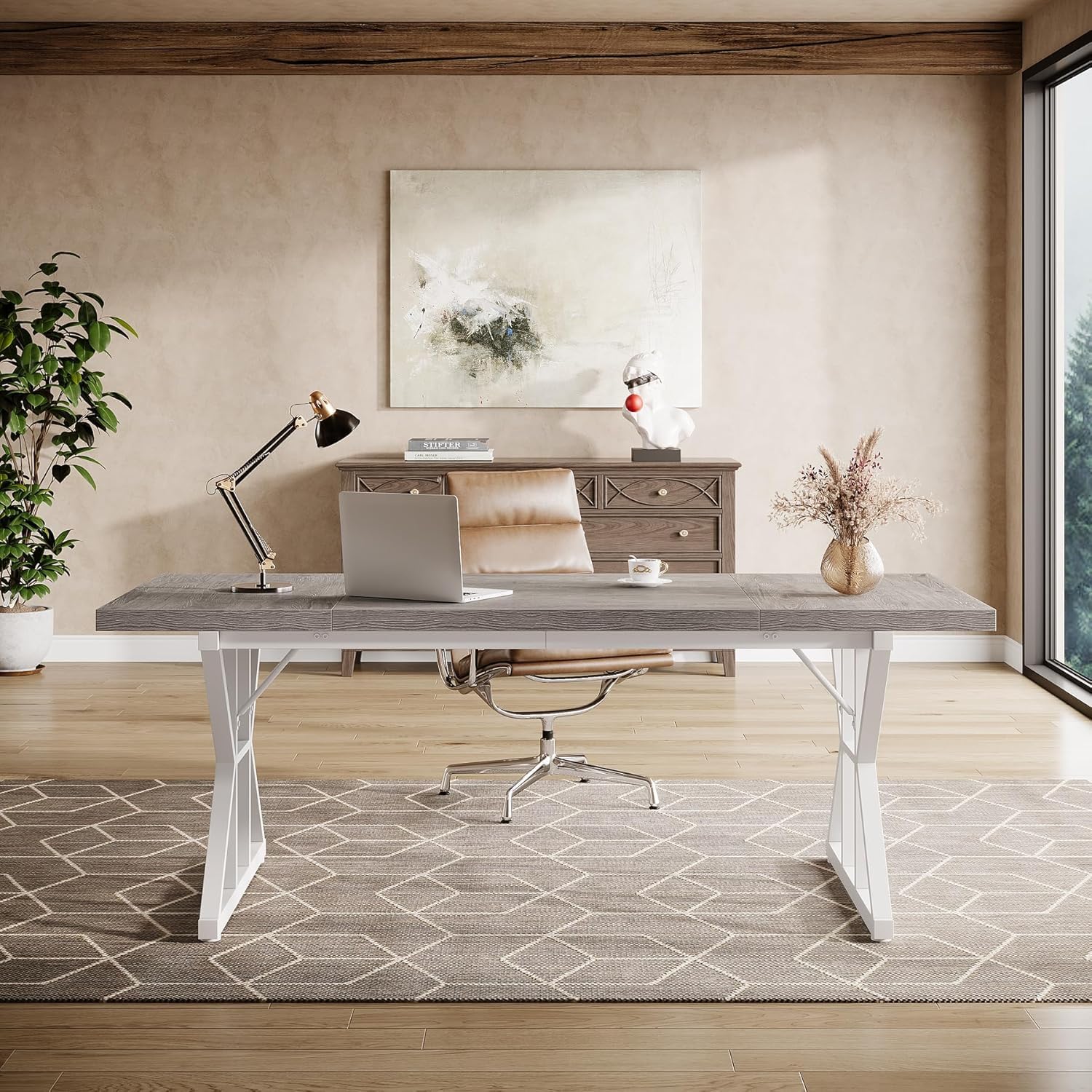 Tribesigns 70.86" Executive Desk, Industrial Style Computer Desk for Home Office