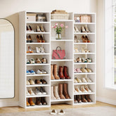 Tribesigns 14-Tier Tall Shoe Rack, Freestanding Wooden Shoe Organizer for Closet and Entryway 3