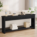 70.9" Console Table, Long Wooden Sofa Table with 3 Drawers