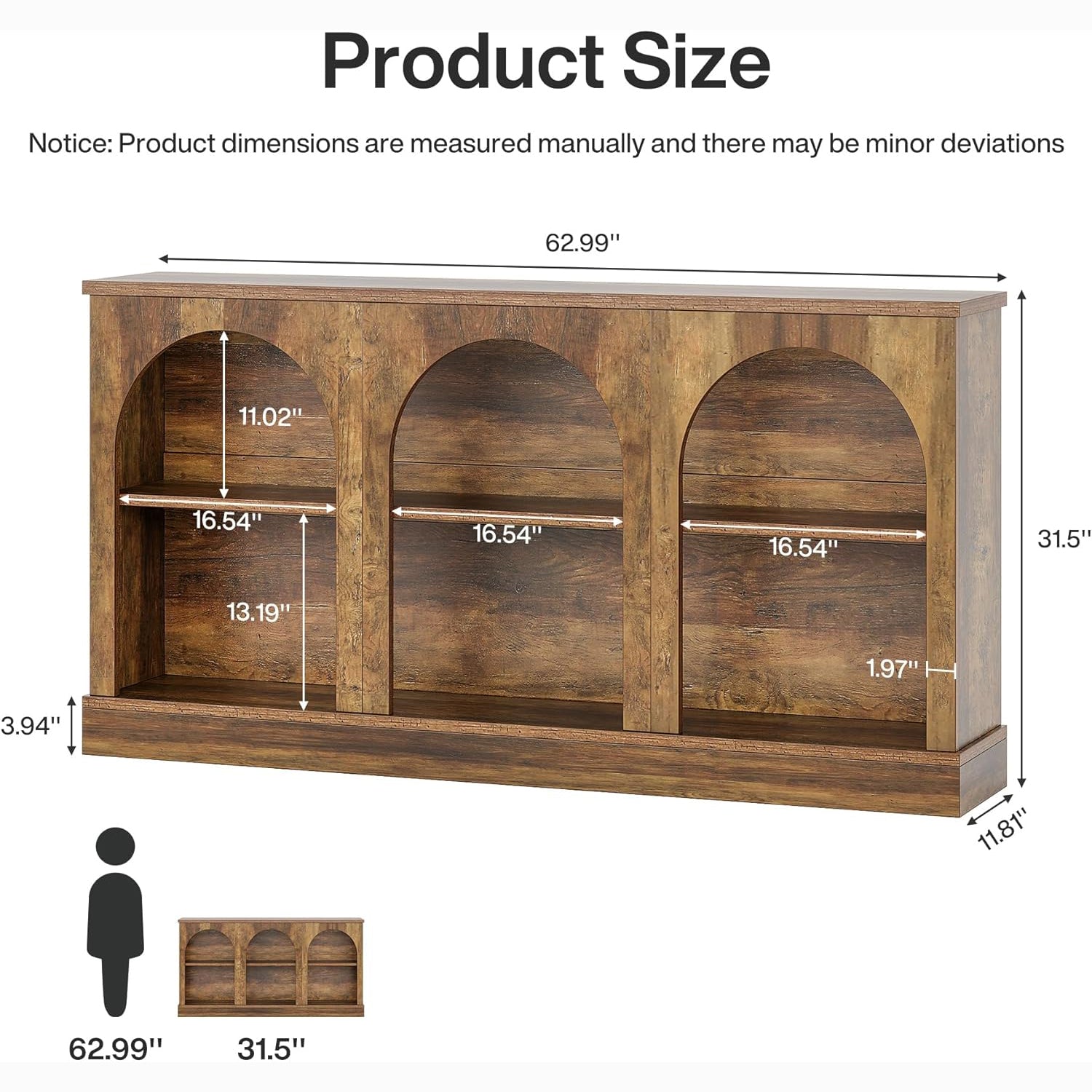 62.99“ Farmhouse TV Stand with Storage Cabinets, Media Console for Up to 65-Inch TV