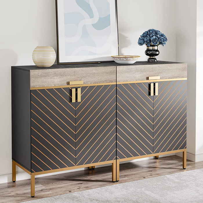 Sideboard Buffet, Modern Kitchen Cabinet with Drawer & Removable Shelves Tribesigns