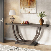 63" Farmhouse Console Table, 2-Tier Entryway Sofa Table 3