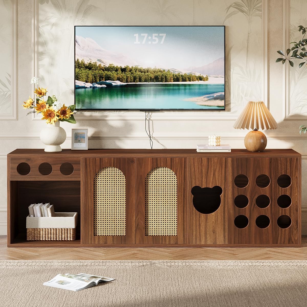 70.9" TV Stand, Extra Large Console Cabinet Entertainment Center