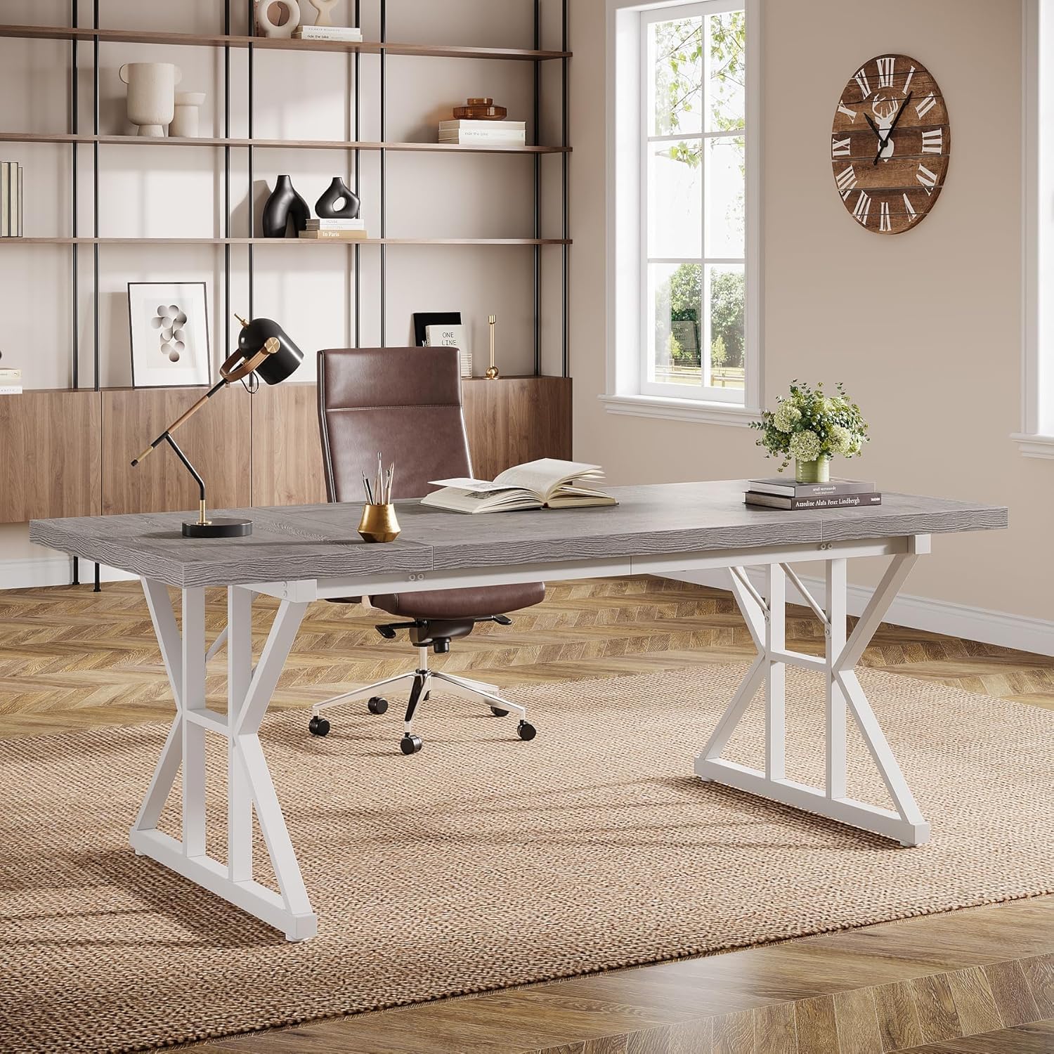 Tribesigns 70.86" Executive Desk, Industrial Style Computer Desk for Home Office