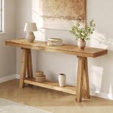 Solid Wood Console Table, 70.87" Sofa Table with Shelves for Entryway 3