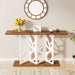 Console Table, 63" Entryway Table with Artistic Geometric Wooden Frame Tribesigns