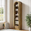 74.8" Arched Bookshelf, 6-Tier Narrow Open Bookcase Display Shelf