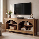 63" TV Stand, Farmhouse Entertainment Center with 2-tier Shelf 3